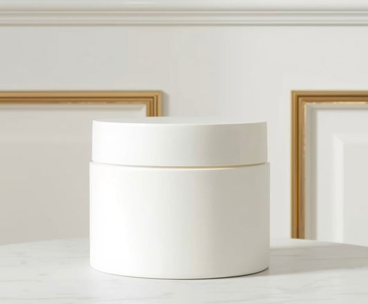 Sample: Biodegradable PLASTIC FREE Plant Fiber Jar - 100ml X-Large. Available In White.