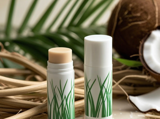 "Kiss Plastics Goodbye" Promotion: Biodegradable PLASTIC FREE Plant Fiber Lip Balm Tube In White, Black or Custom.