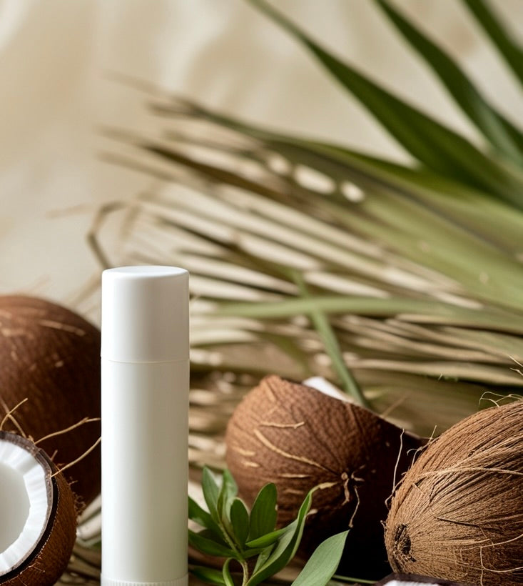 "Kiss Plastics Goodbye" Promotion: Biodegradable PLASTIC FREE Plant Fiber Lip Balm Tube In White, Black or Custom.